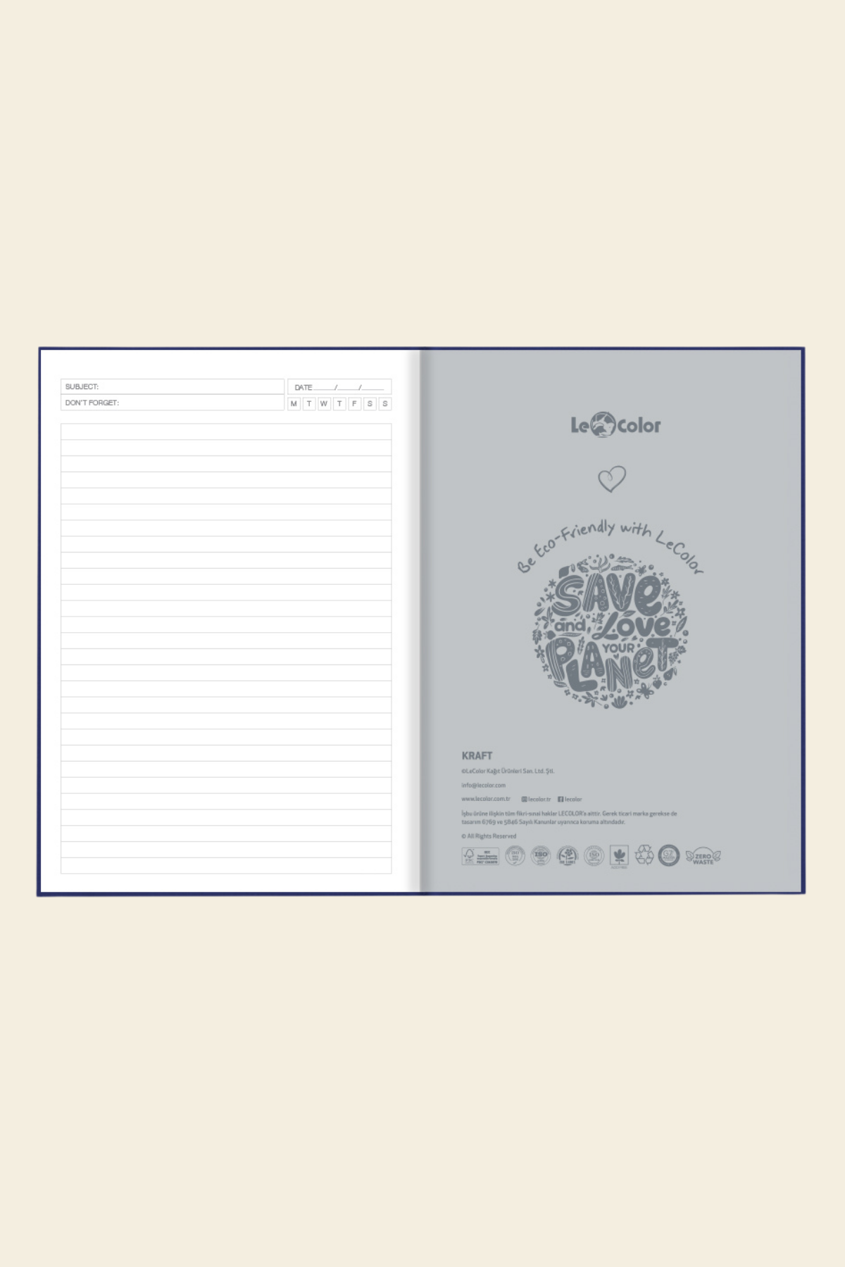 OFİS DEFTERİKraft Ofis Defter Kareli Mor