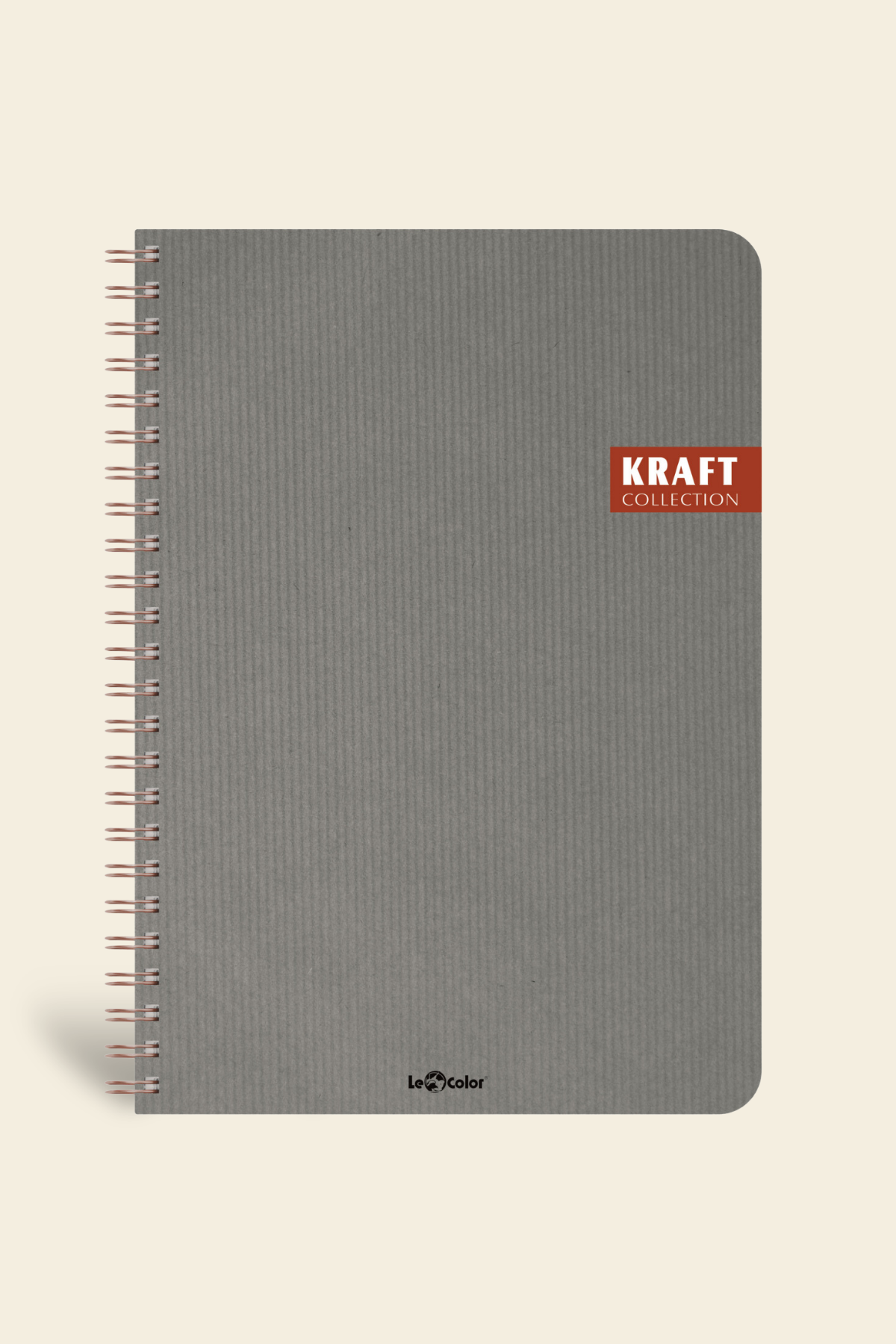 Kraft Ofis Defteri, Spiralli Çizgili Gri Defter | LeColorKraft Ofis Defter Spiralli Çizgili Gri