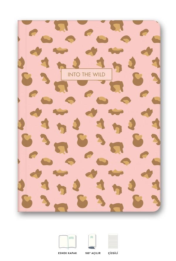 ESNEK KAPAK DEFTERLeopar Mini Defter Çizgili Pembe 14x20 cm
