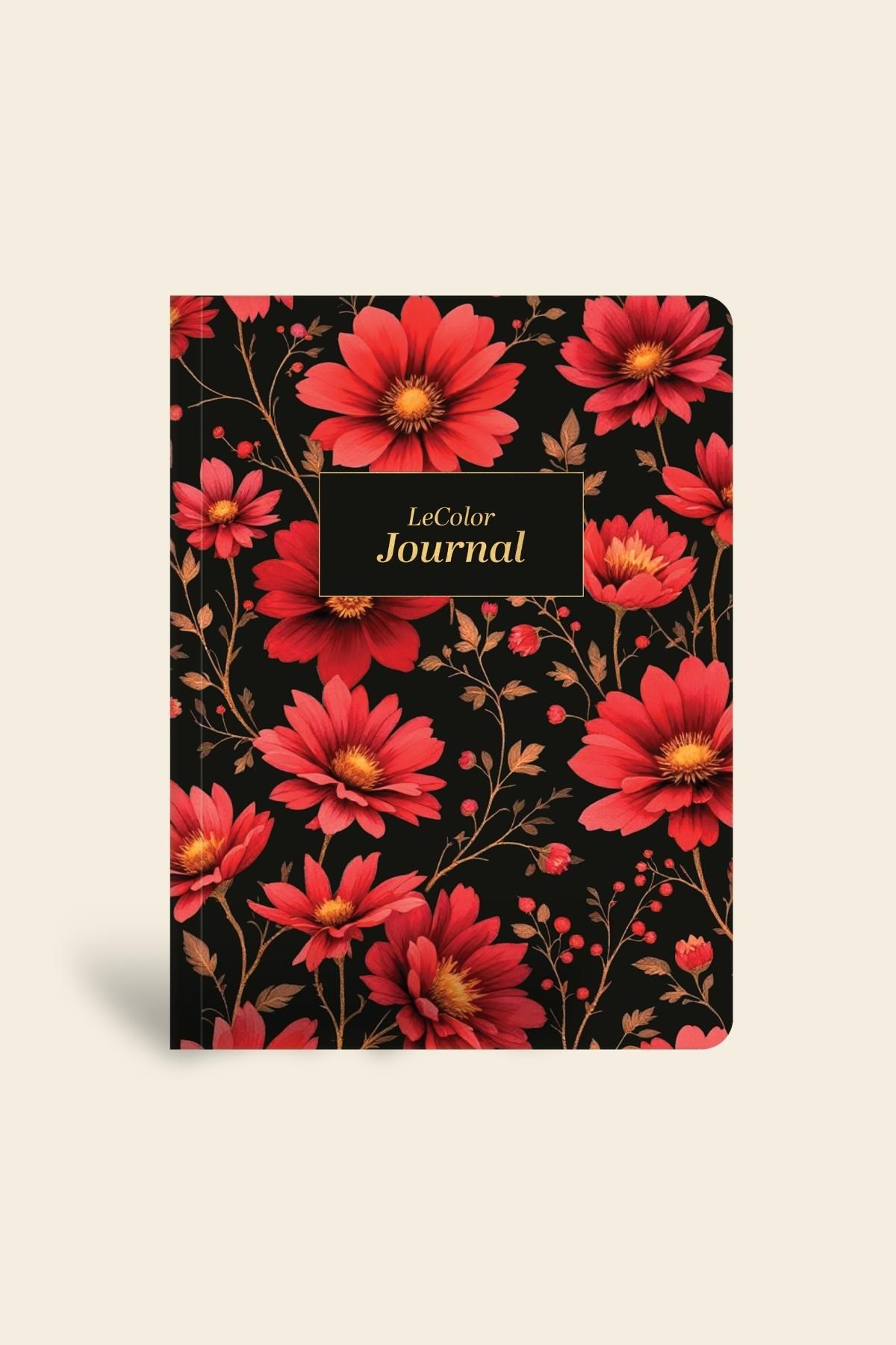 Midnight Ciltli Defter Çizgili Chrysanthemum 13x18