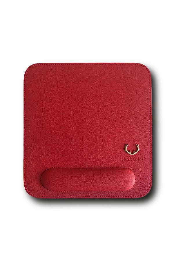 Mouse Pad Bilek Destekli Kırmızı Deri