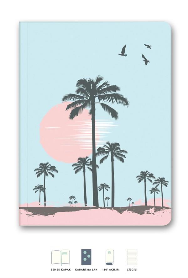 LE COLOR DEFTERNaturel Mini Defter Çizgili Palmiye 14x20 cm