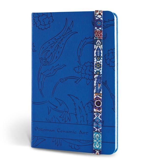 Osmanlı Çini Sanatı Journal Çizgili Lastikli LacivertOsmanlı Çini Sanatı Journal Çizgili Lastikli Laciv
