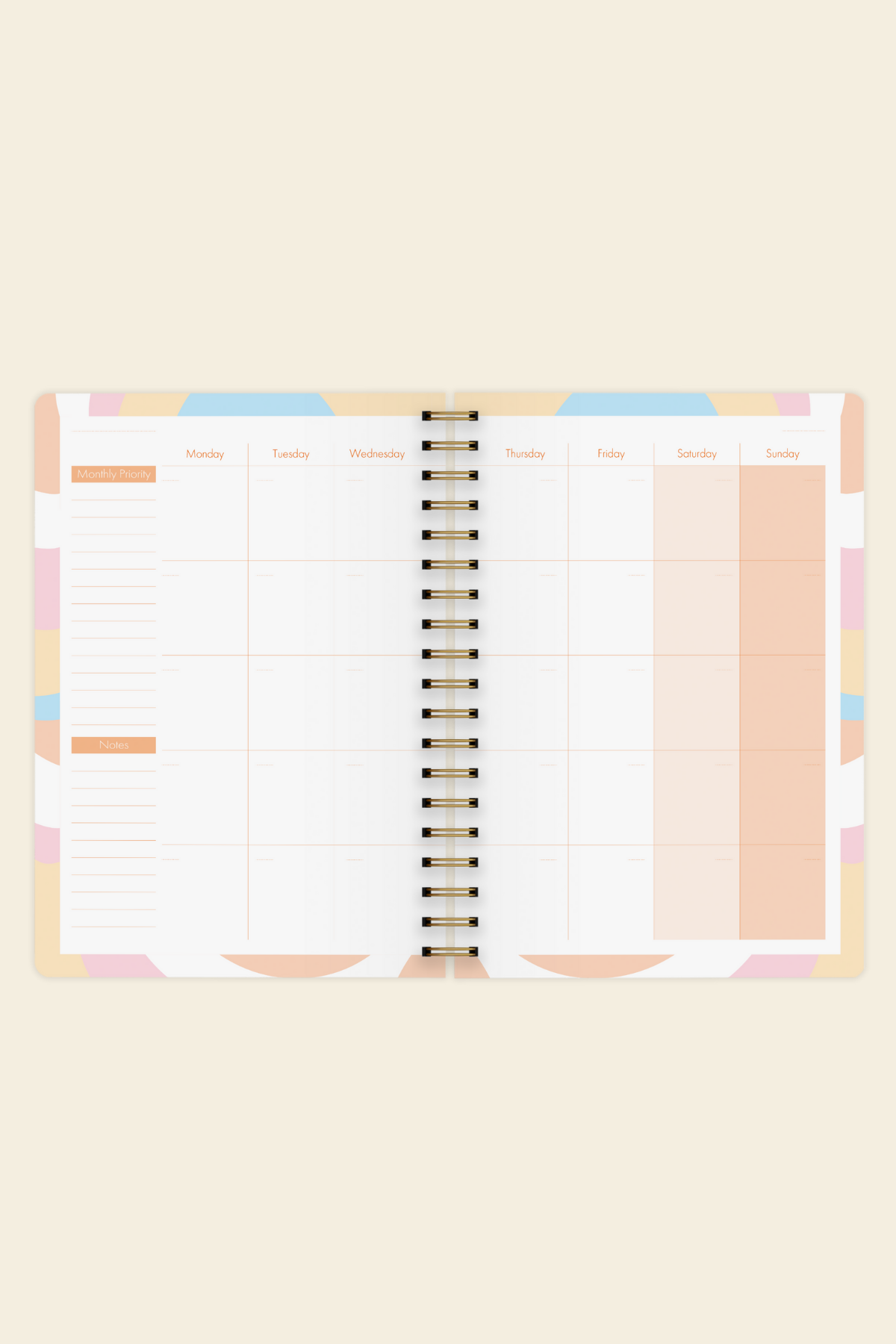 Süresiz Planlayıcı Spiralli Ajanda Defter Botanical 17x24 cm