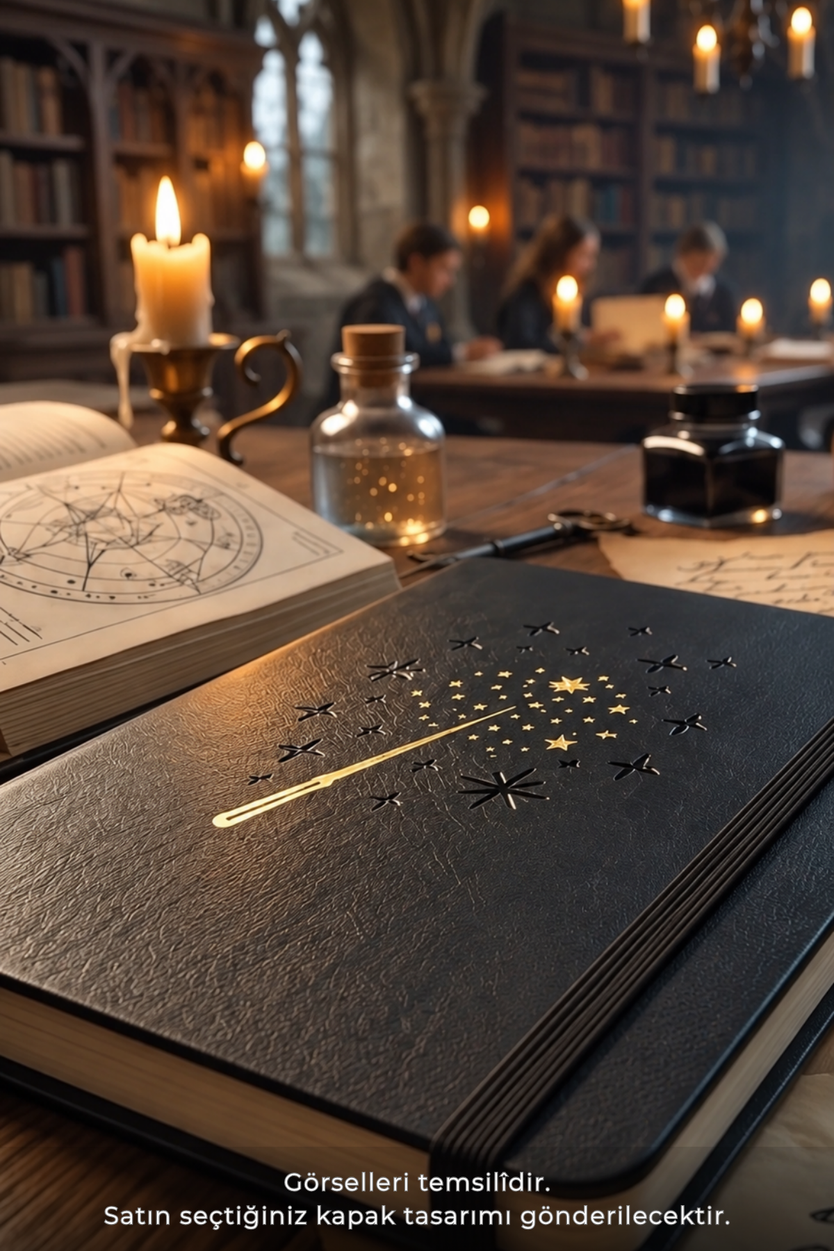 Wizard Ciltli Deri Defter Çizgili Thorn 13x18 cm