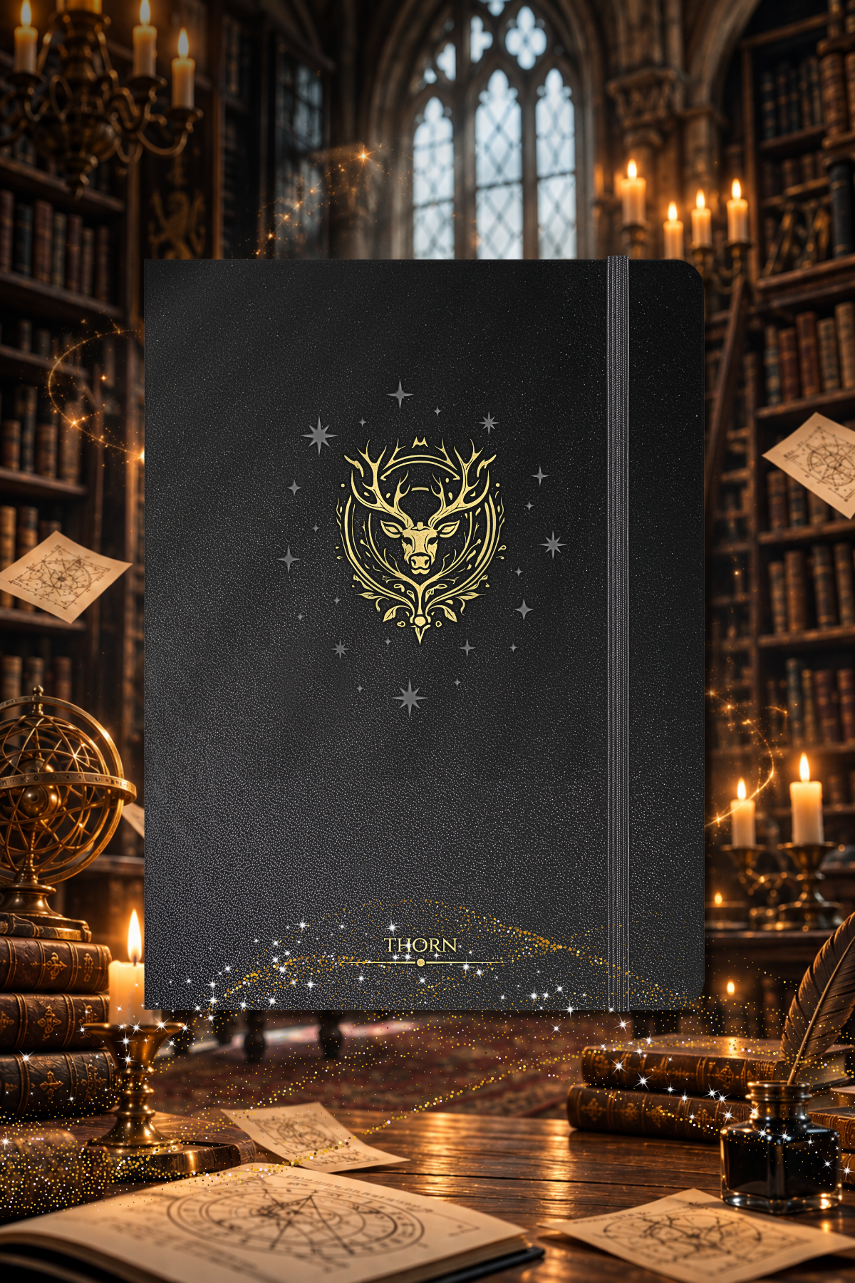 Wizard Ciltli Deri Defter Çizgili Thorn 13x18 cm