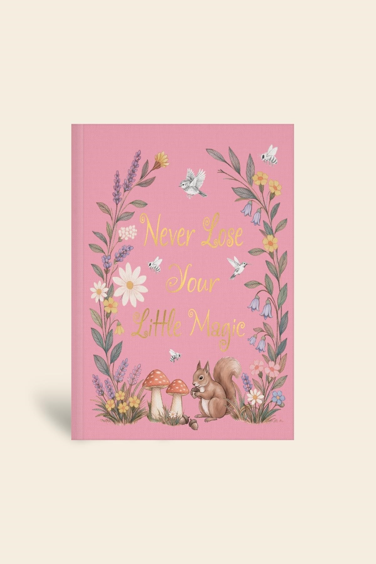 Wonderland Ciltli Defter Çizgili Pembe 13x18 cm