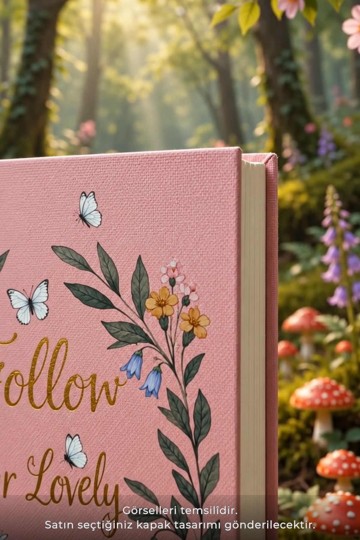 Wonderland Ciltli Defter Çizgili Somon 13x18 cm