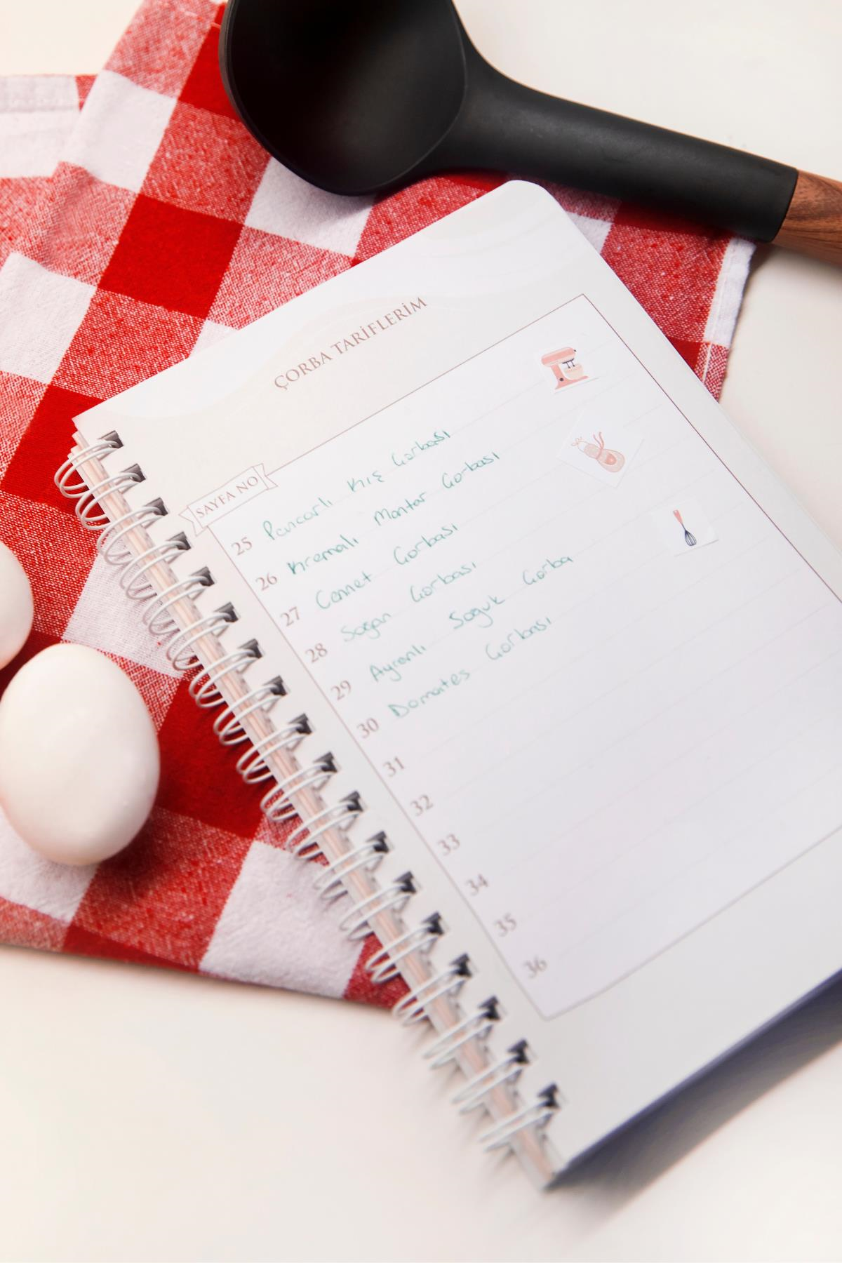 Yemek Tarif Defteri Görselli Spiralli MintYemek Tarif Defteri Görselli Spiralli Mint