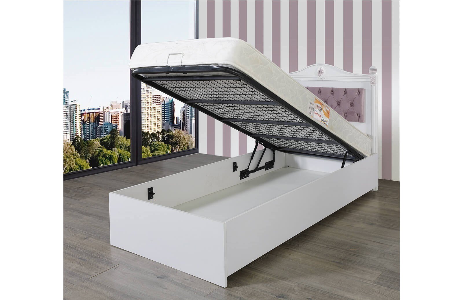 Belda Karyola + Başlık 100*200 Bazalı