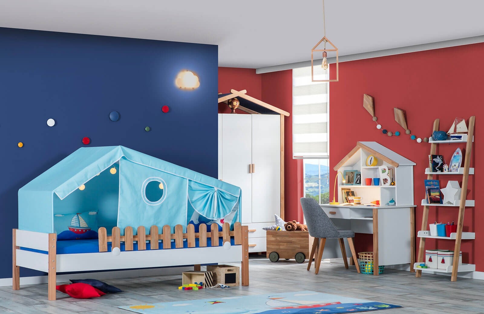 Blue Ev Çadır Mini Oyun Evi Takımı