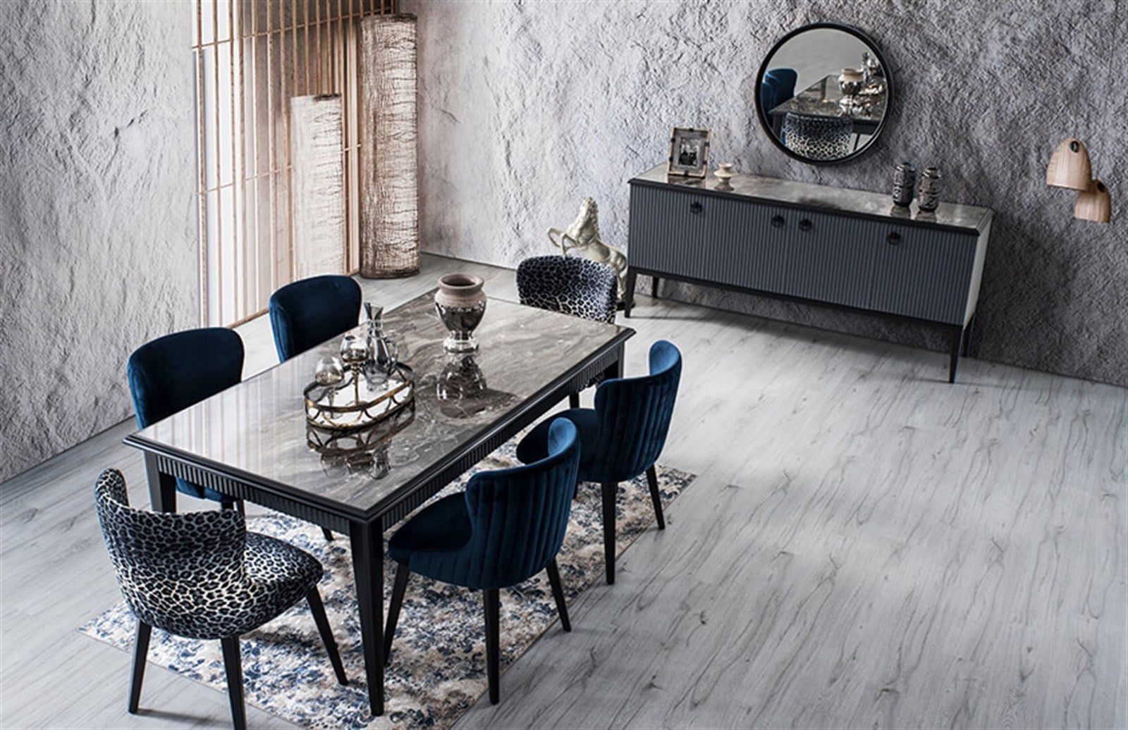 Blue Light Yemek Odası Takımı
