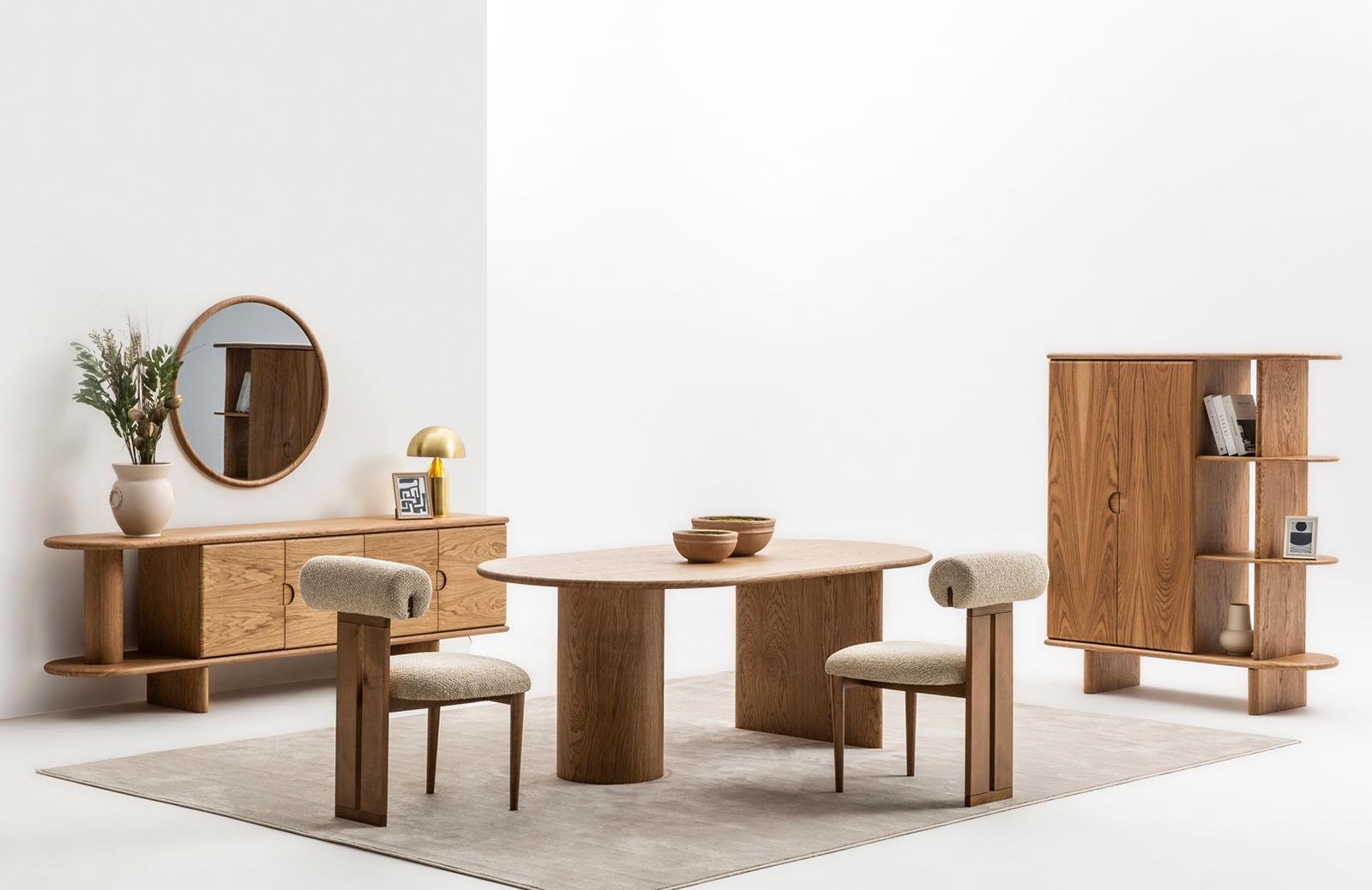 Cash Yemek Odası Takımı Ceviz Renkli Bohem Tarzlı