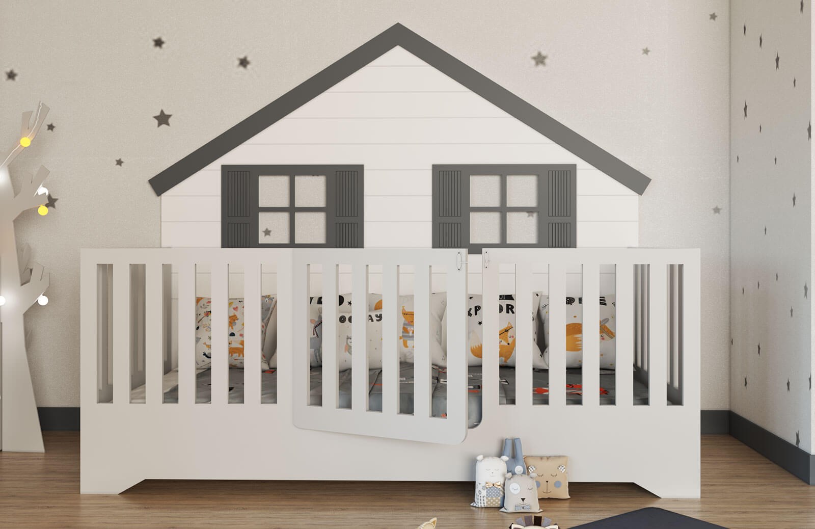 Çitli Ev Kapılı Montessori Karyola