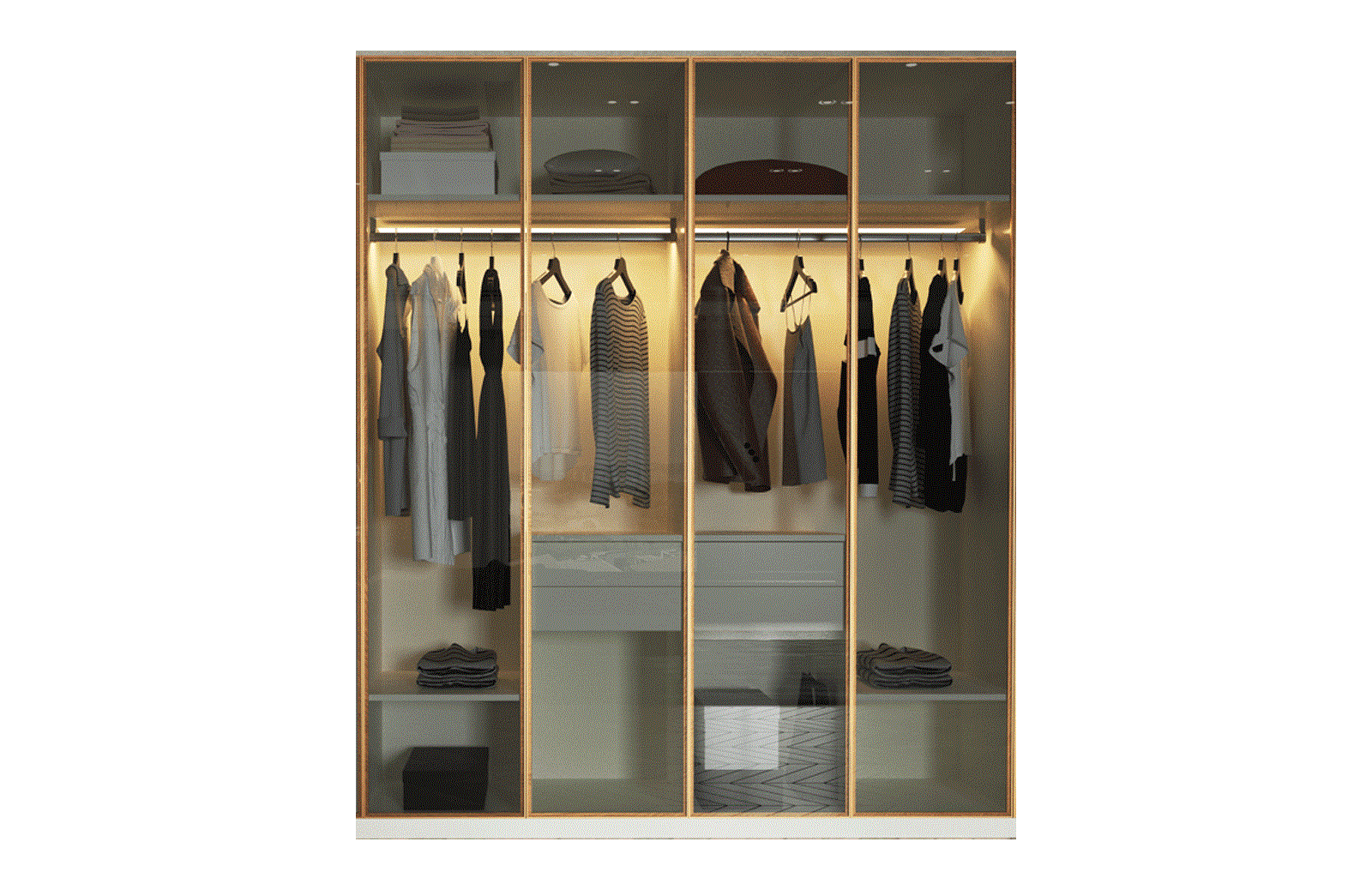 Demure Dolap 200 Cm Camlı