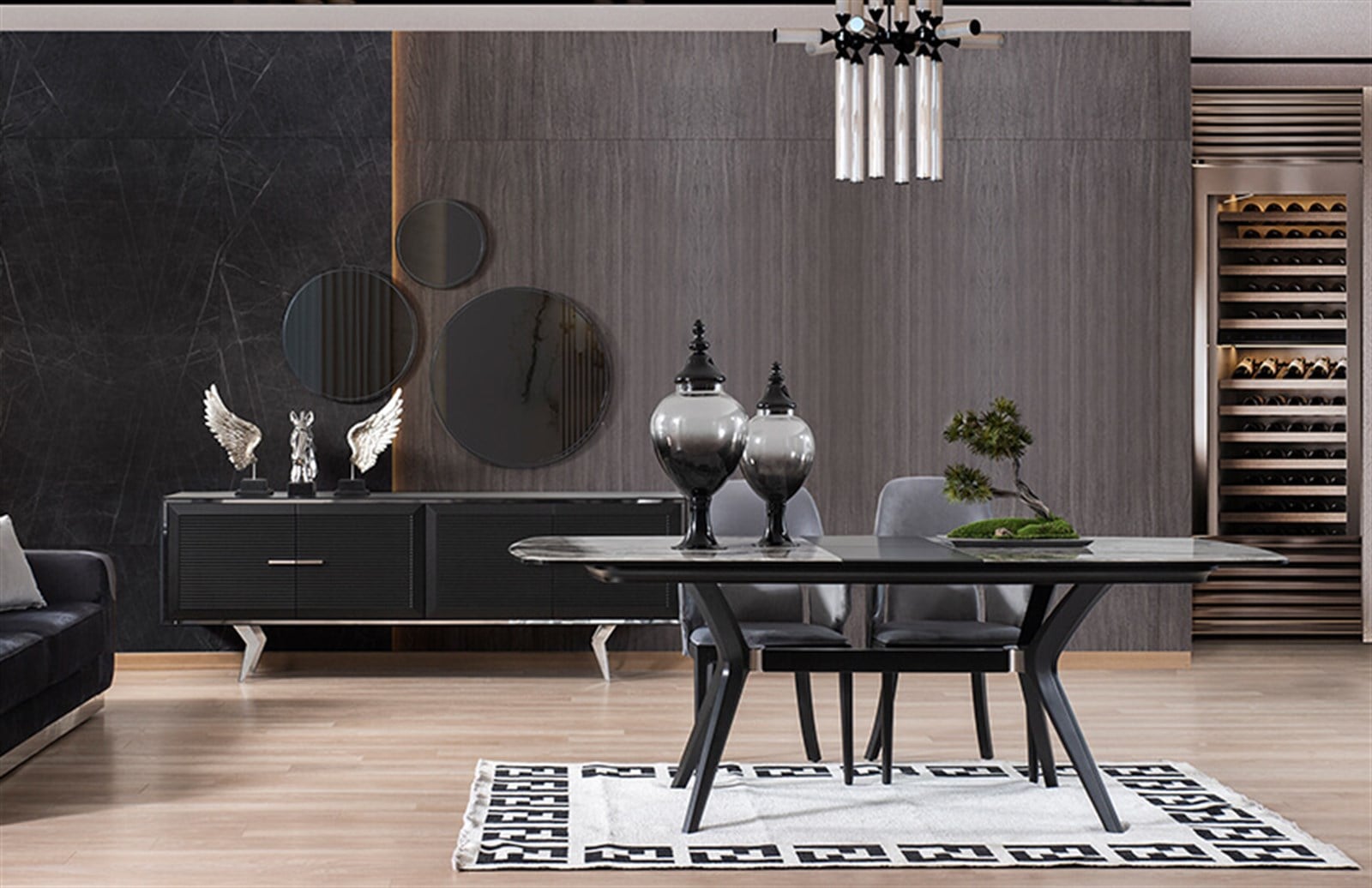 Dolceys Yemek Odası Takımı Siyah