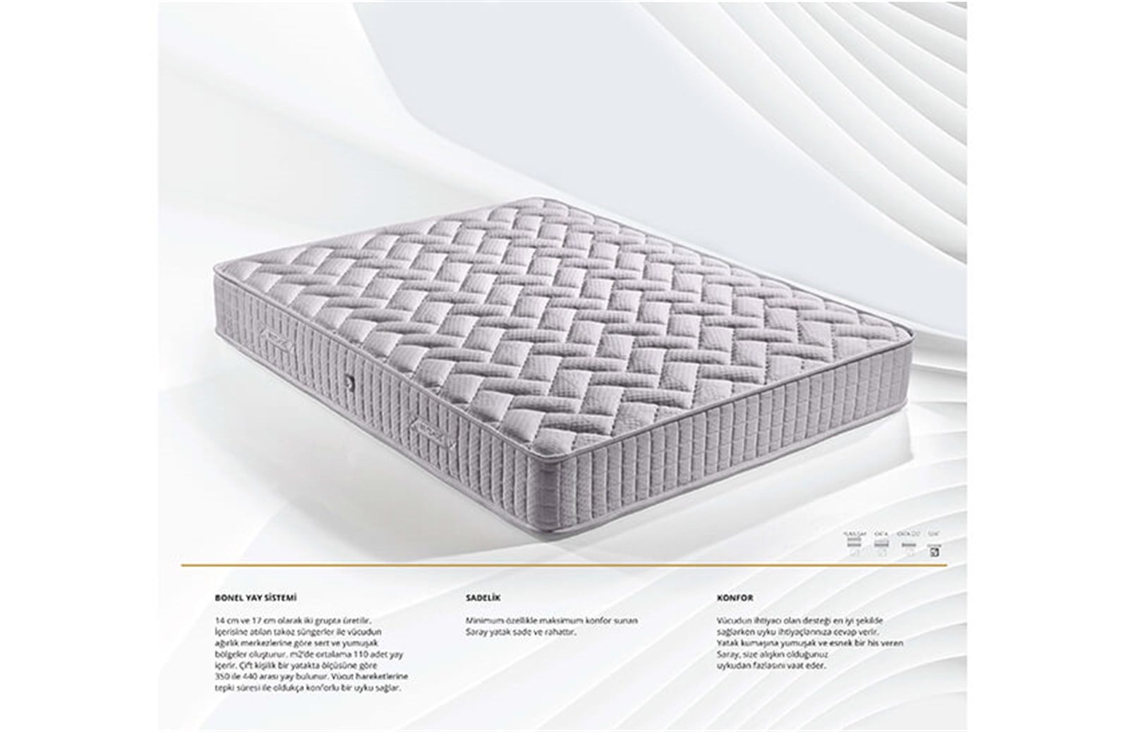 Elienor - Polyester Kumaş, Sert, Ortopedik Yatak 180X200 Cm