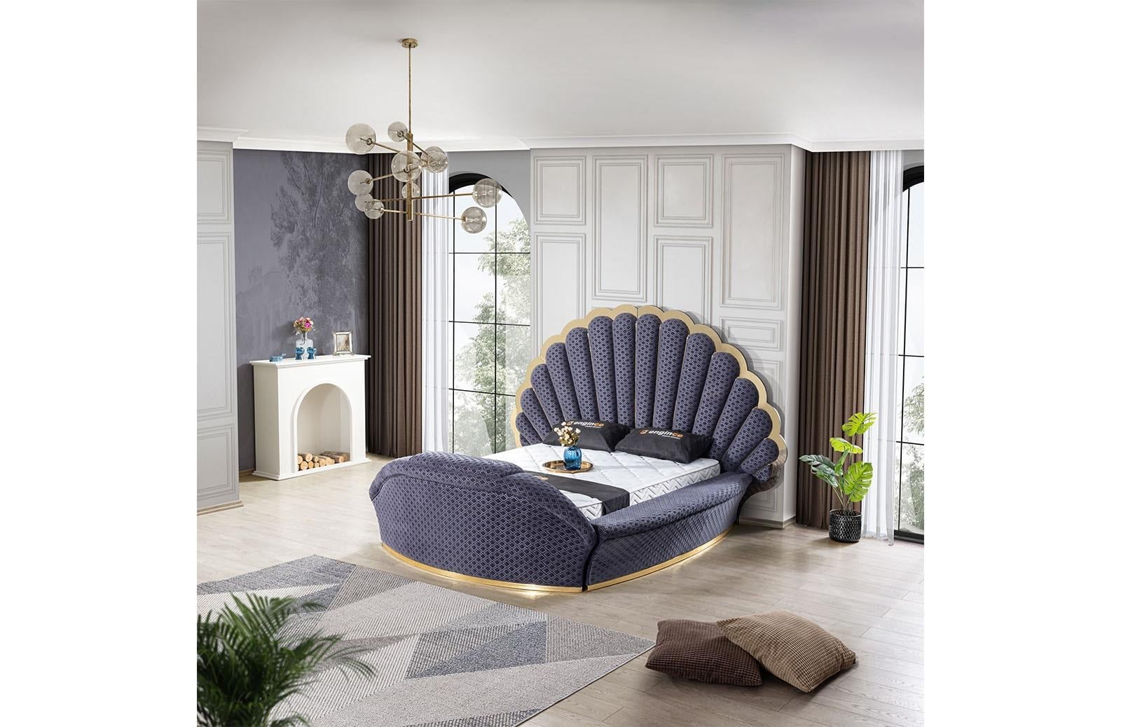 Engince Luxe Karyola + Başlık + Yatak 160*200 ENGC-BD-1022