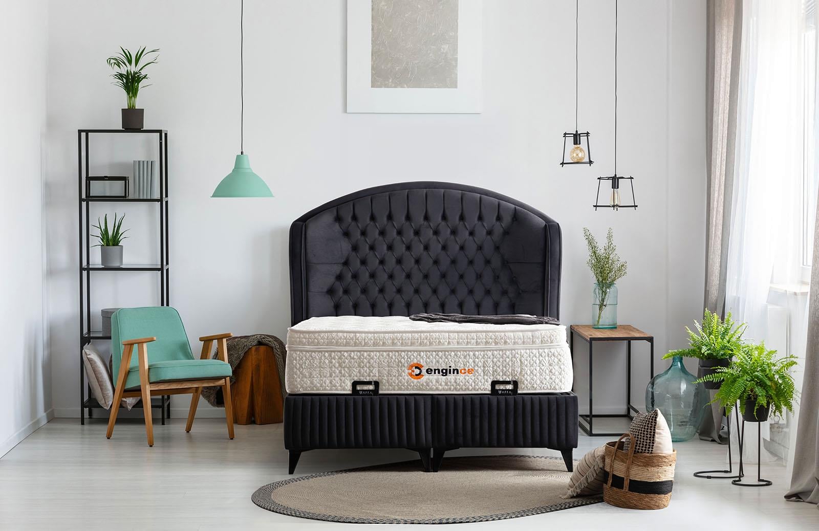 Engince Özel Seri Wellness Baza Başlık Yatak Set 160*200 cm