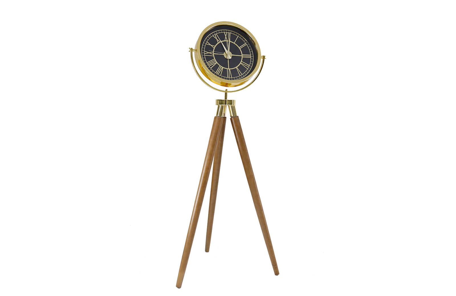 HR-8315 Duvar Saati Kahverengi Ayaklı Gold