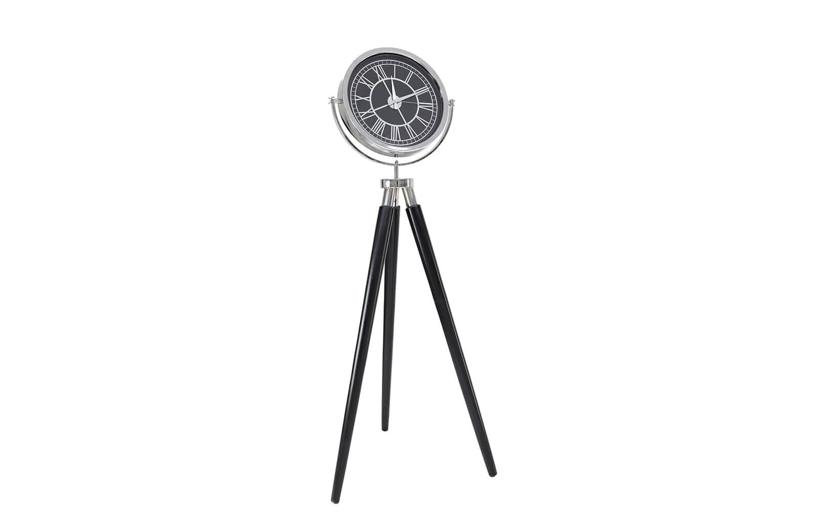 HR-8317 Duvar Saati Siyah Ayaklı Gümüş