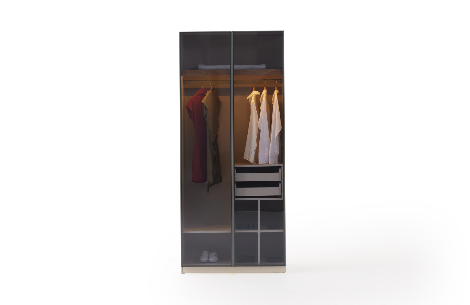 Lotis Kapaklı Dolap 100 cm Camlı