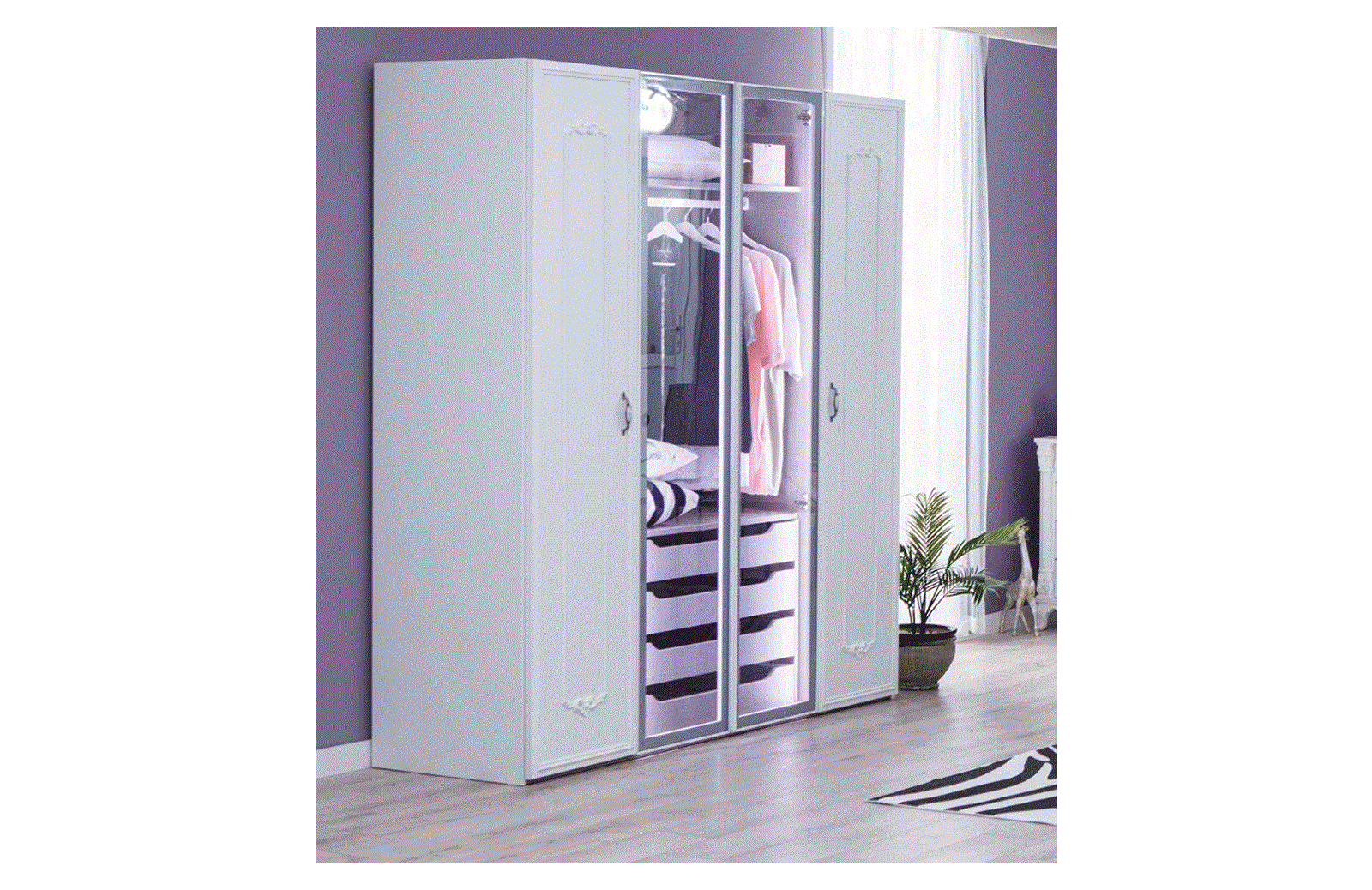 Mean 4 Kapaklı Dolap S-443
