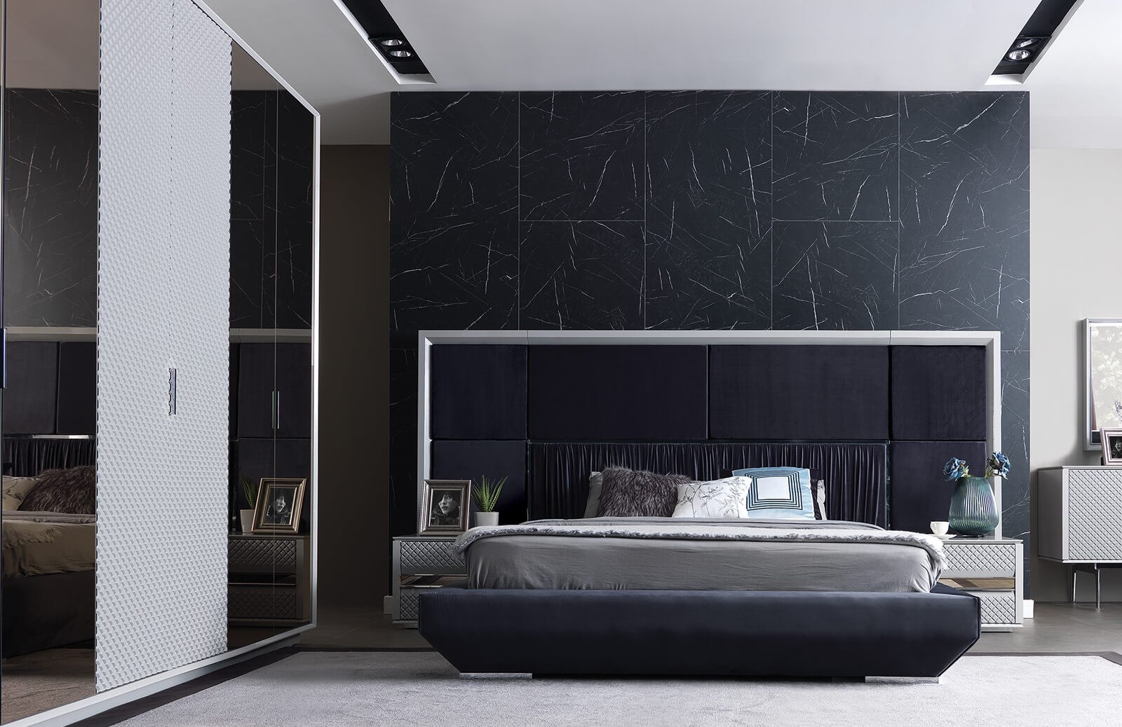 Nükte Karyola Grey