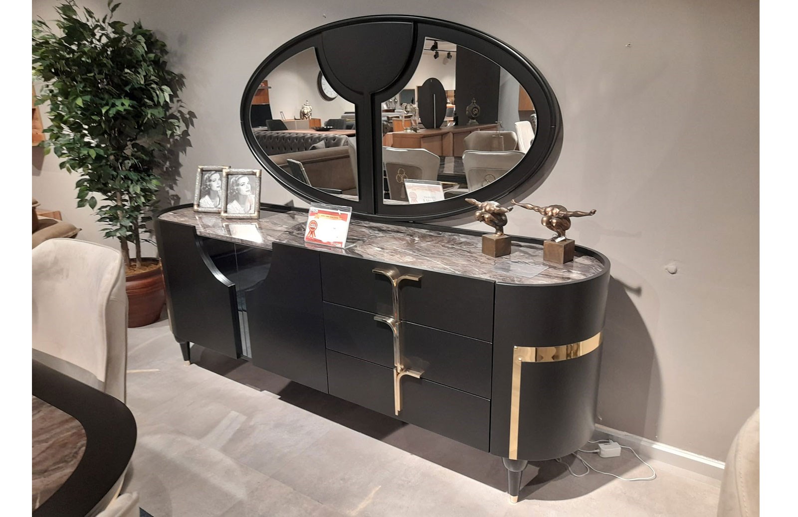 OUTLET - Dario Yemek Odası Takımı + Tv Ünitesi + Orta Sehpa + Vitrin