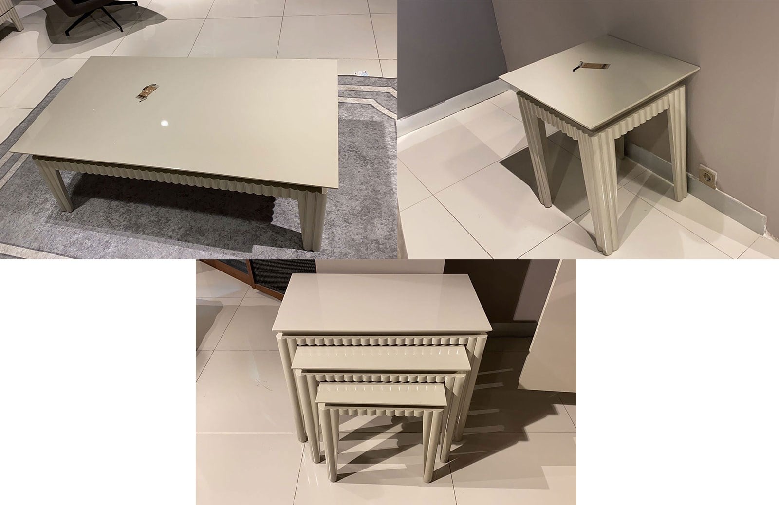 OUTLET - İnsendia Orta Sehpa + Zigon Sehpa + Yan Sehpa