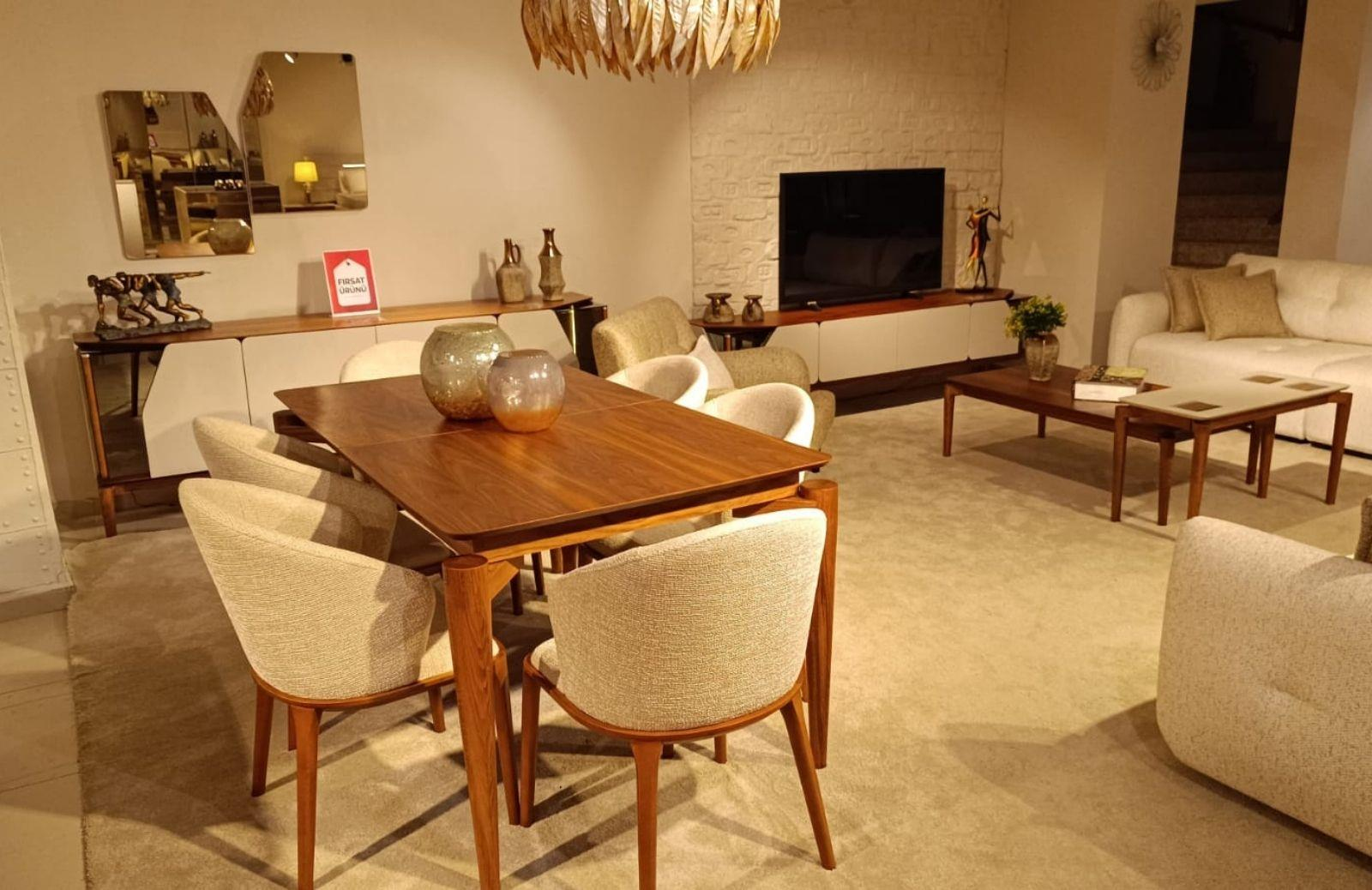 OUTLET- KÇK- Ilgın Yemek Odası Takımı + Tv Ünitesi + Sehpa Seti