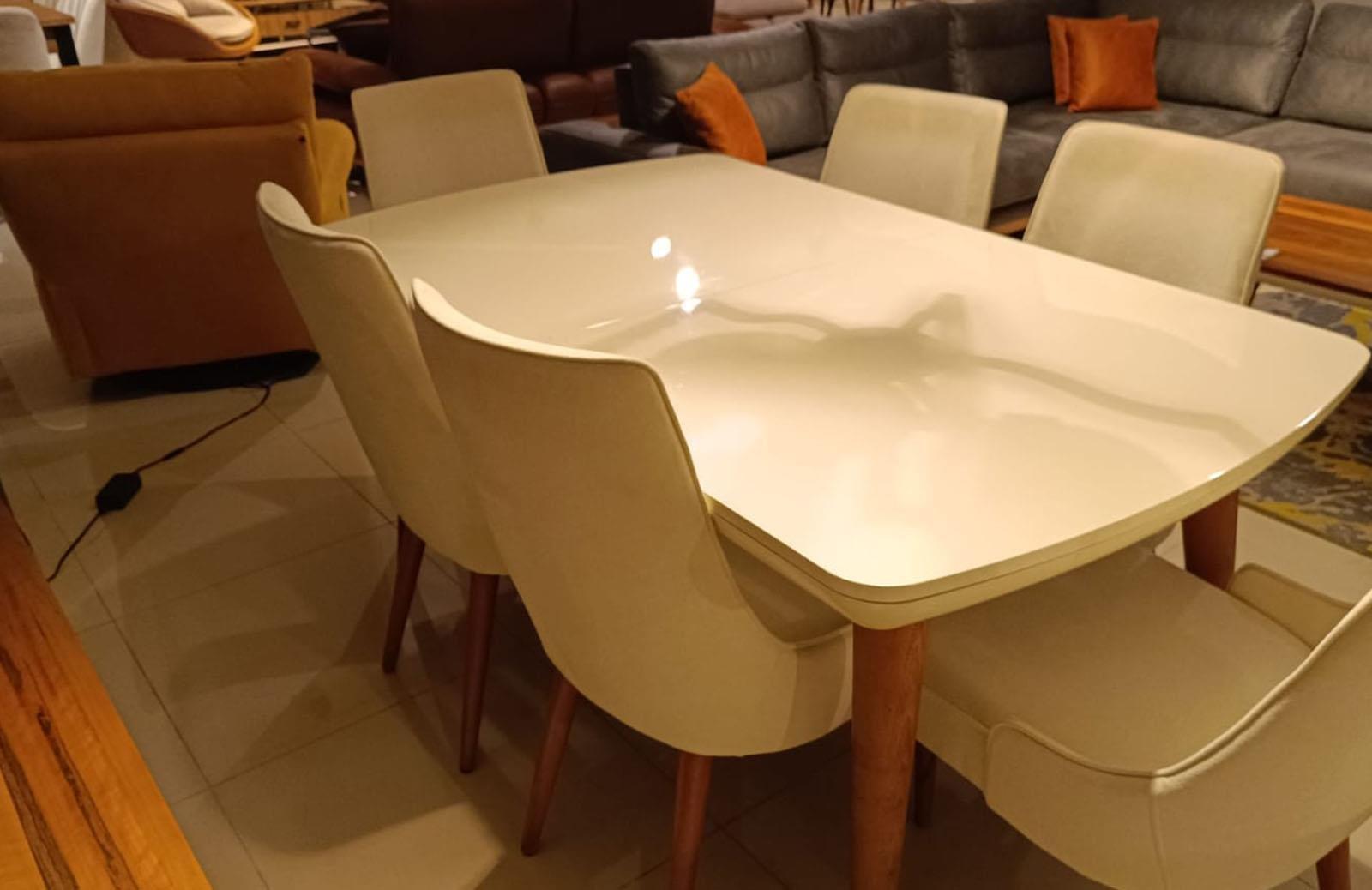 OUTLET - KÇK - Tiglon Yemek Odası Takım + Tv Ünitesi + Orta Sehpa + Yan Sehpa