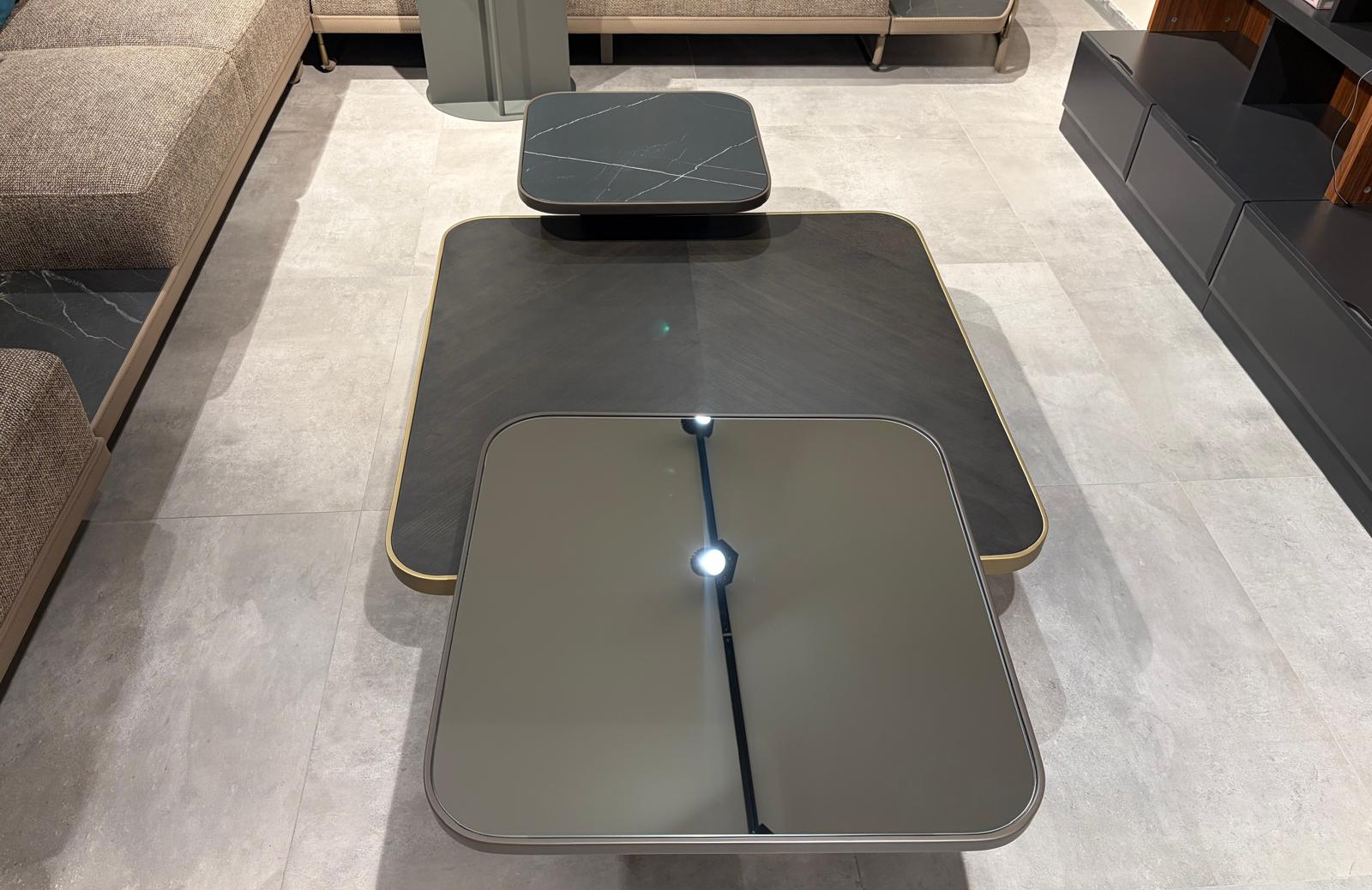 OUTLET-MSK2- Ezila 3lü Orta Sehpa Seti + C Sehpa