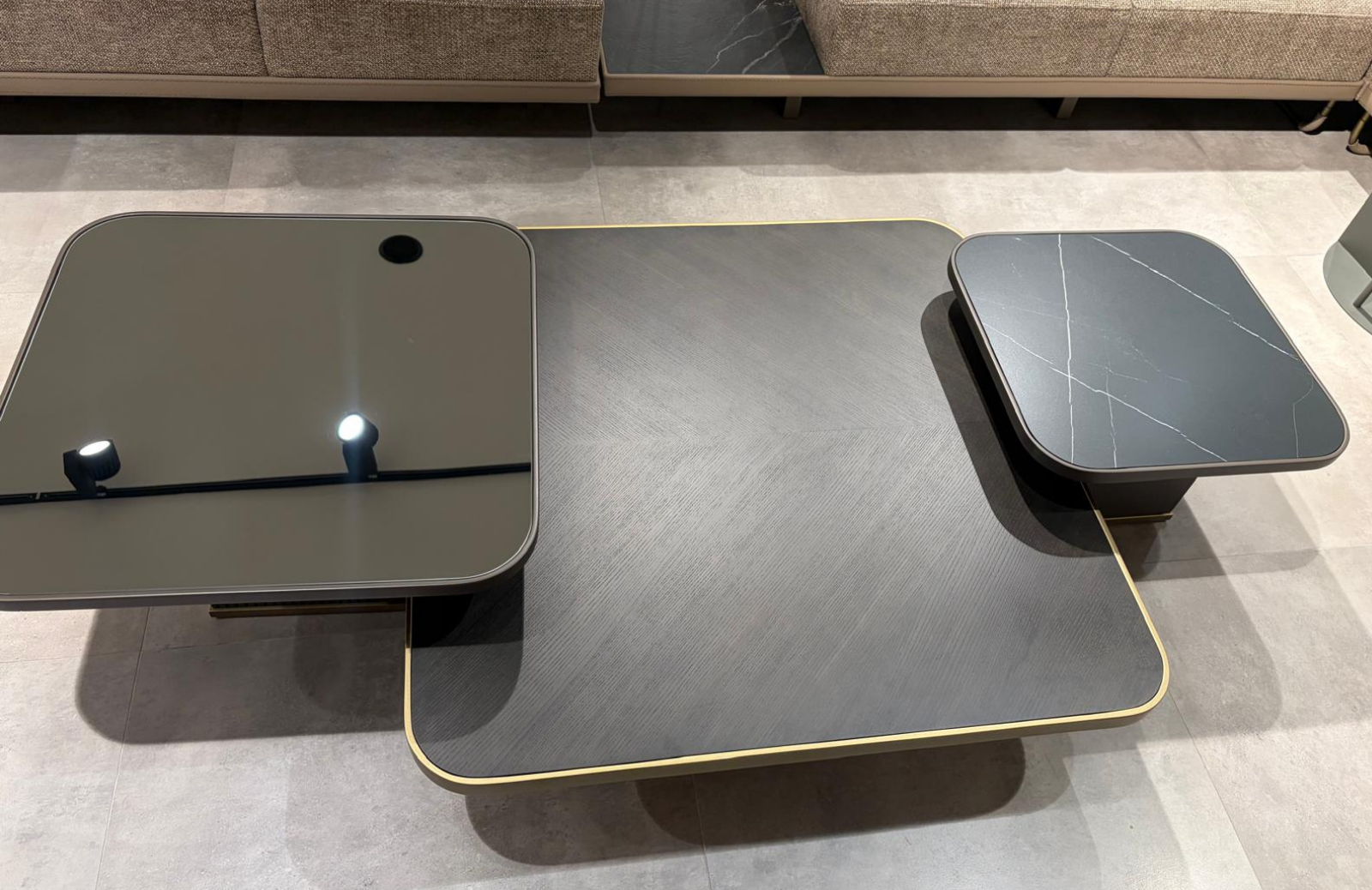 OUTLET-MSK2- Ezila 3lü Orta Sehpa Seti + C Sehpa