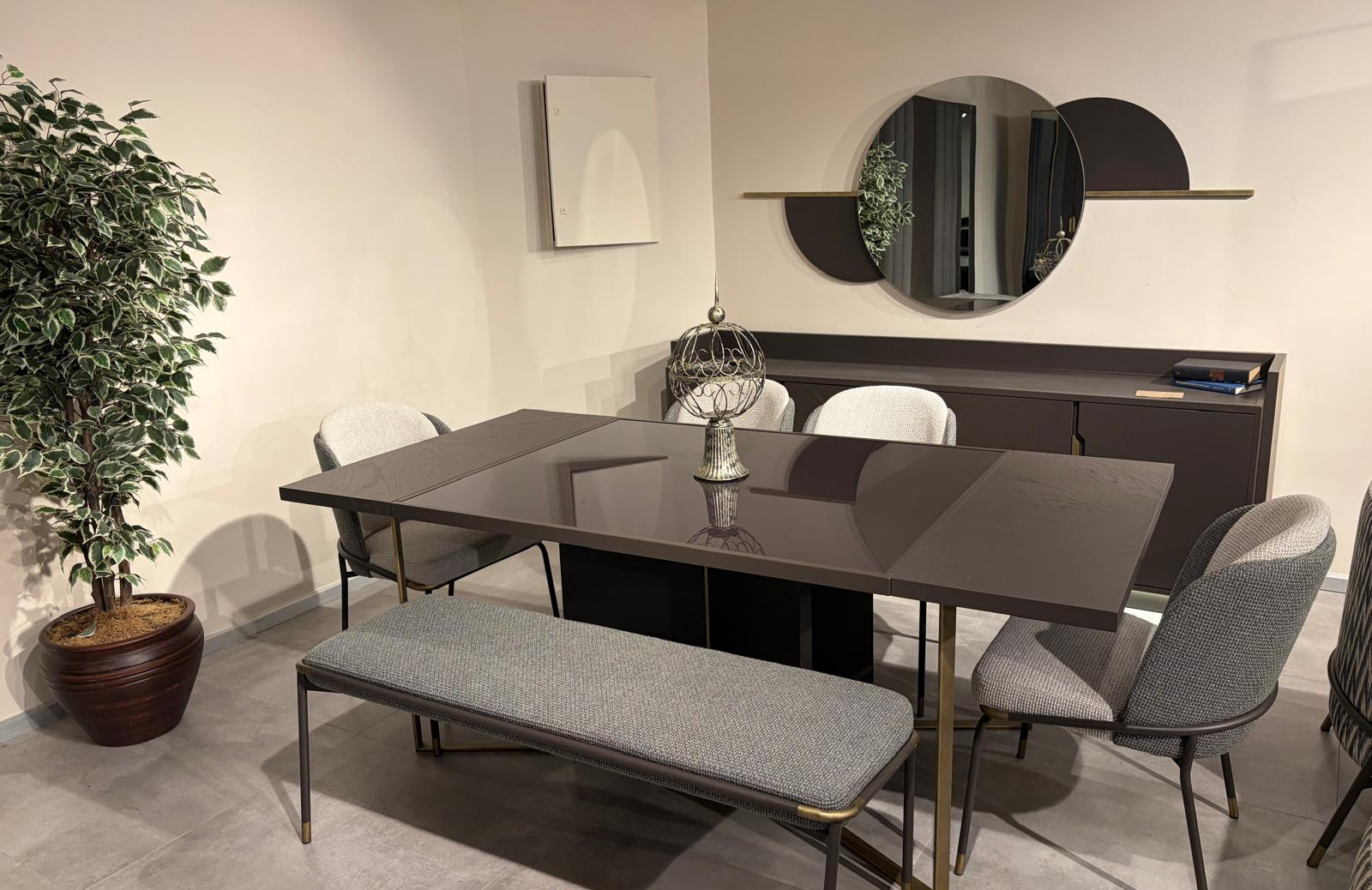 OUTLET-MSK2- New Escani Yemek Odası +TV Ünitesi+Orta+Zigon+Yan+C Sehpa Seti