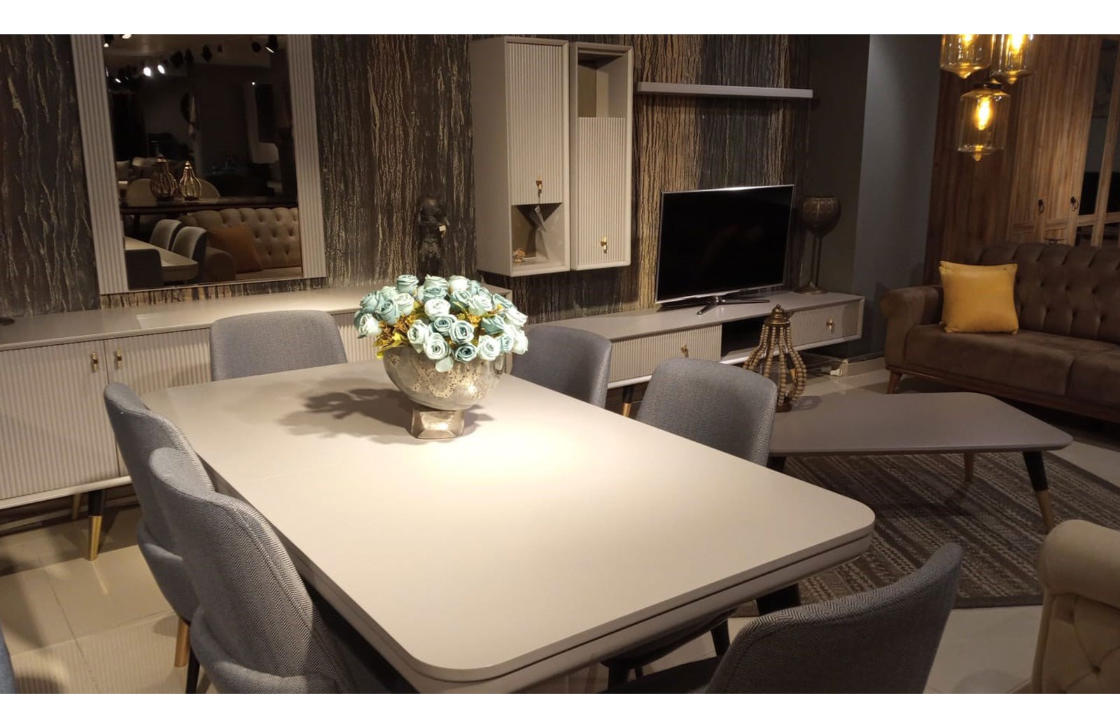 OUTLET - Nokim Yemek Odası Takımı + Tv Ünitesi + Orta Sehpa
