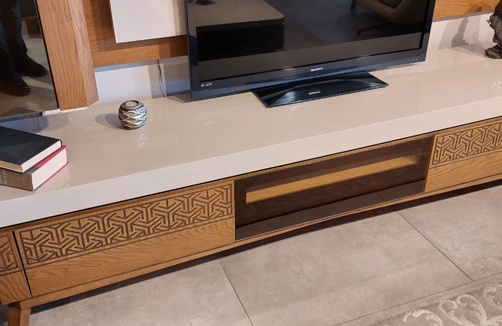 OUTLET- PNDK - Newday Yemek Odası Takımı + Tv Ünitesi + Orta Sehpa + Yan Sehpa + Vitrin