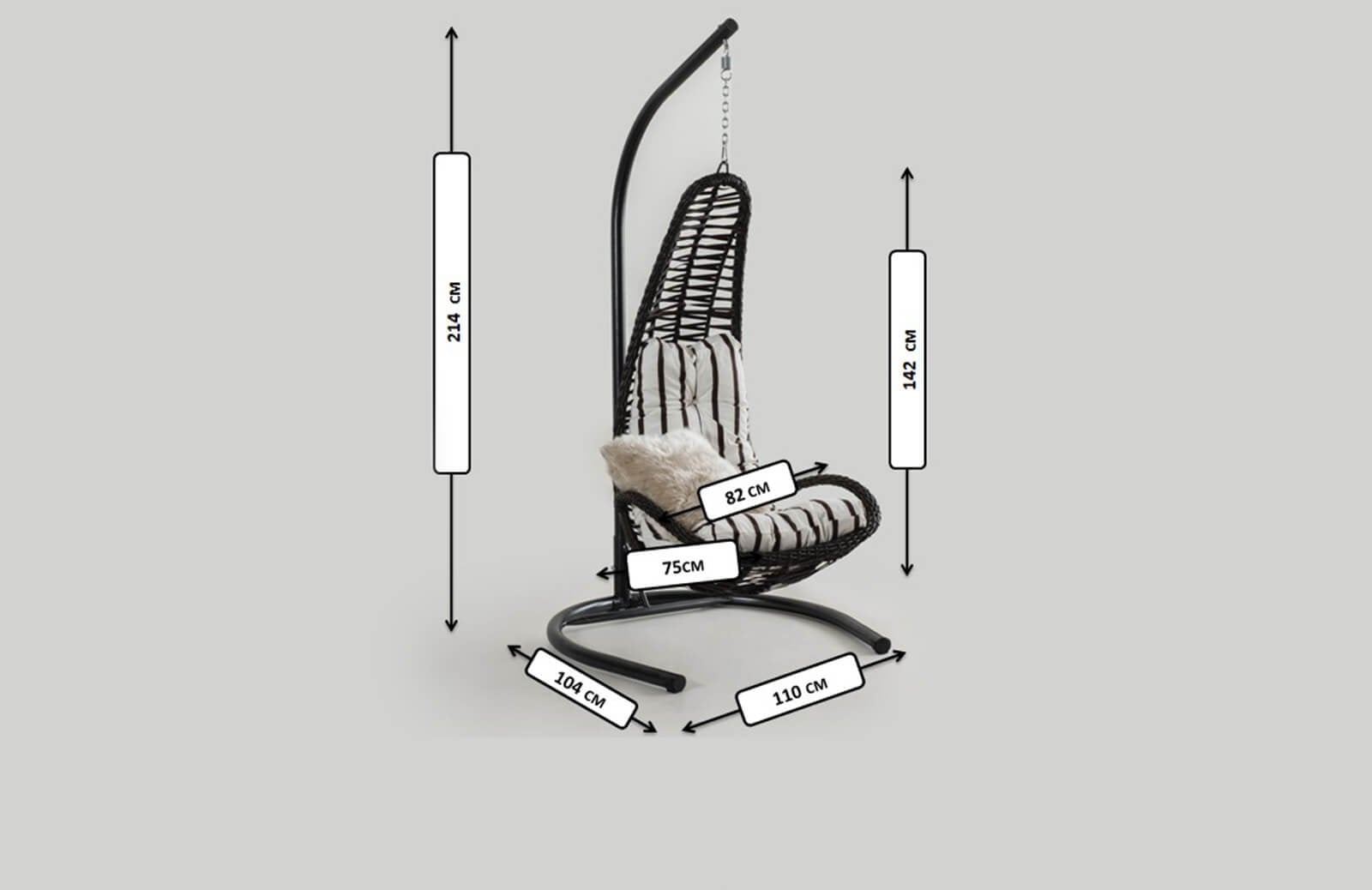 Rattan Bahçe - Balkon Salıncağı - Zebra Minder CV-01