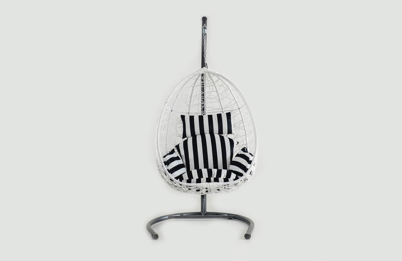 Rattan Bahçe - Balkon Salıncağı Beyaz - Zebra Minder CV-17