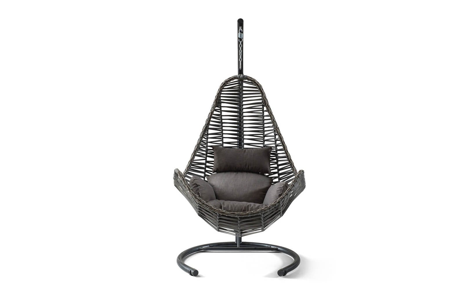 Rattan Bahçe - Balkon Salıncağı Kahve - Gri Minder CV-35