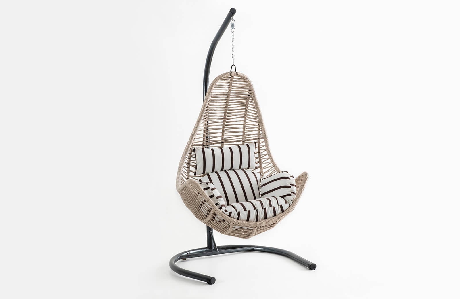 Rattan Bahçe - Balkon Salıncağı Krem - Zebra Minder CV-38