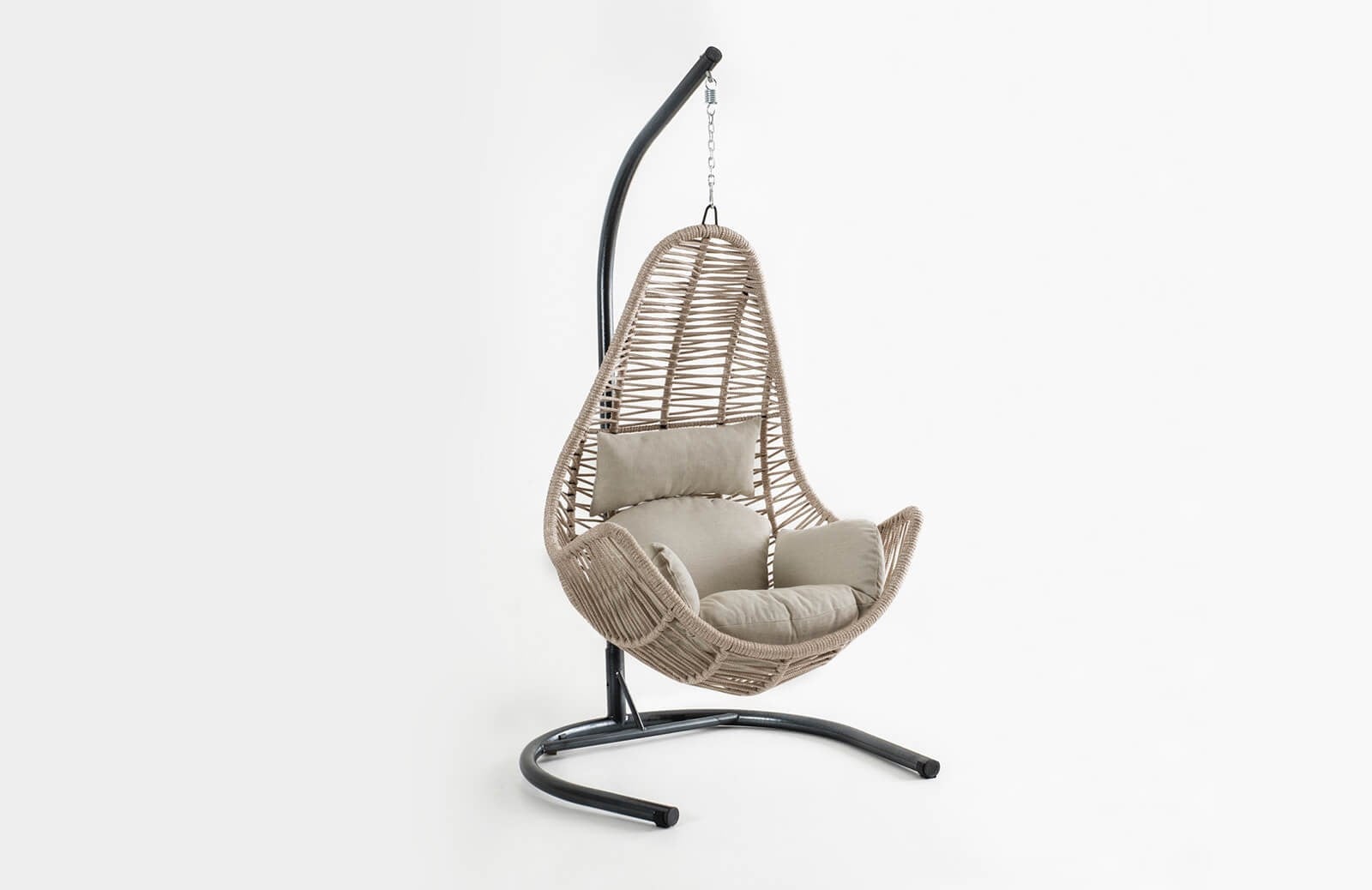 Rattan Bahçe - Balkon Salıncağı Krem - Krem Minder CV-31