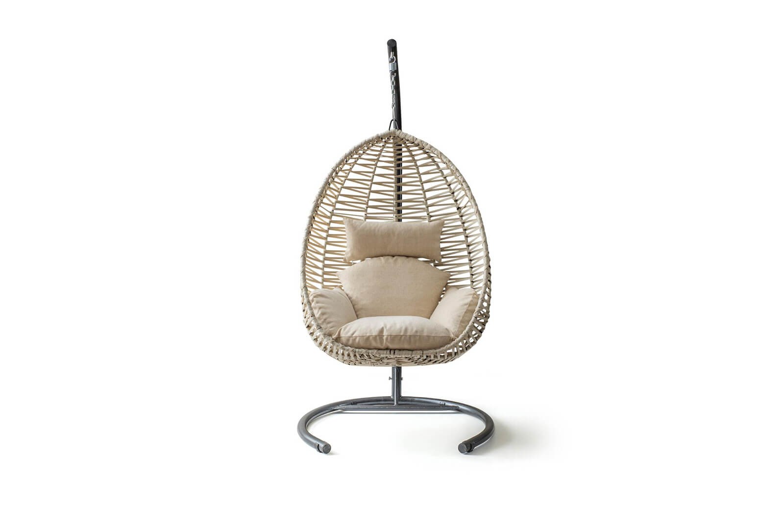 Rattan Bahçe - Balkon Salıncağı Krem - Krem Minder CV-05