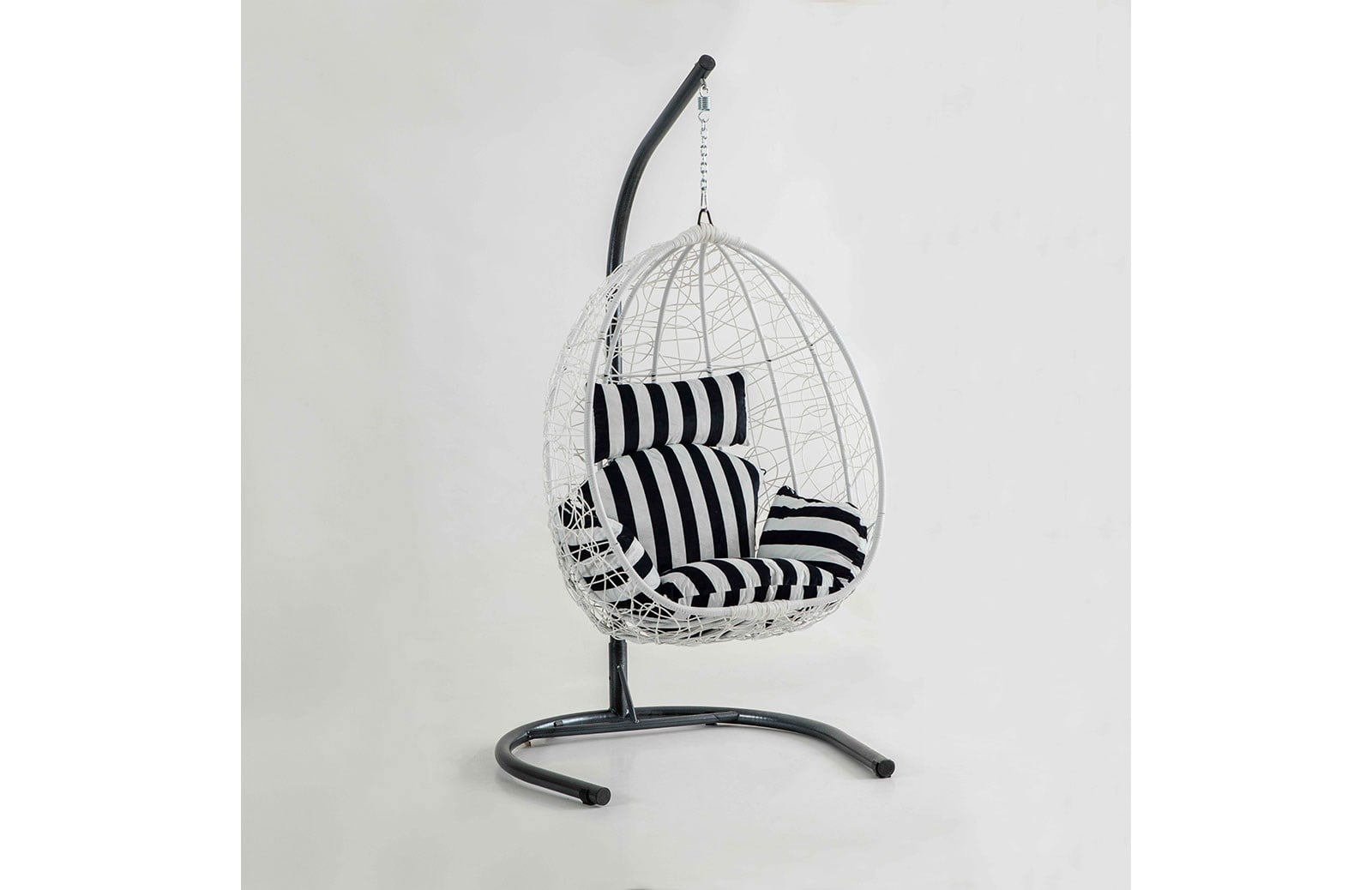 Rattan Bahçe - Balkon Salıncağı Beyaz - Zebra Minder CV-17 Salıncak