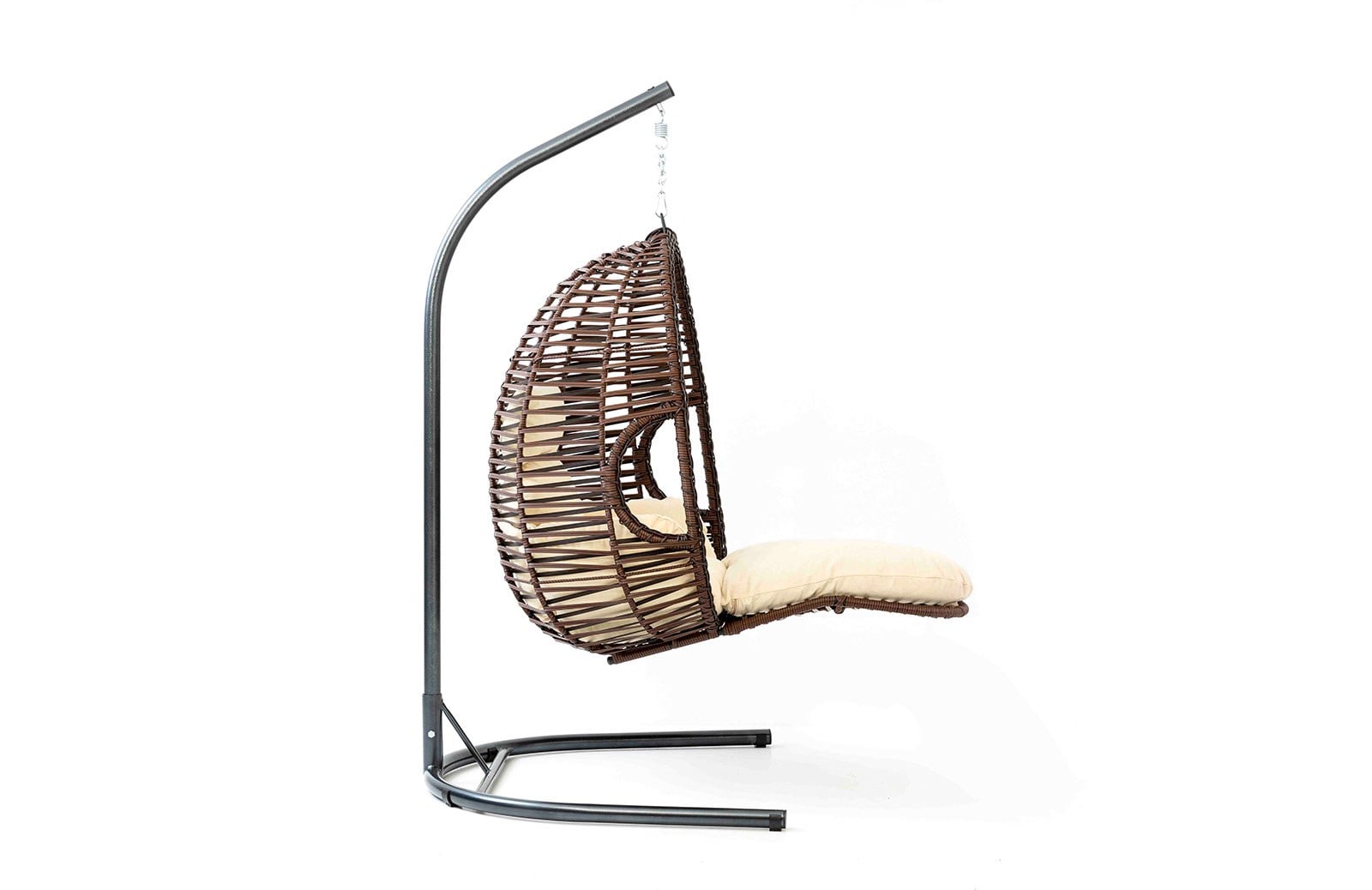 Rattan Bahçe - Balkon Salıncağı Kahve - Krem Minder CV-22 Salıncak