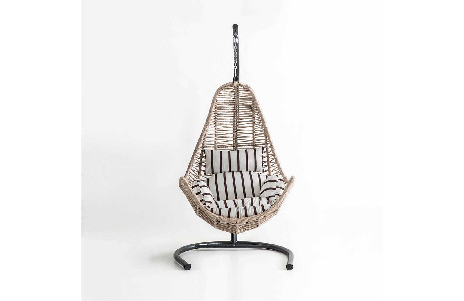 Rattan Bahçe - Balkon Salıncağı Krem - Zebra Minder CV-38 Salıncak