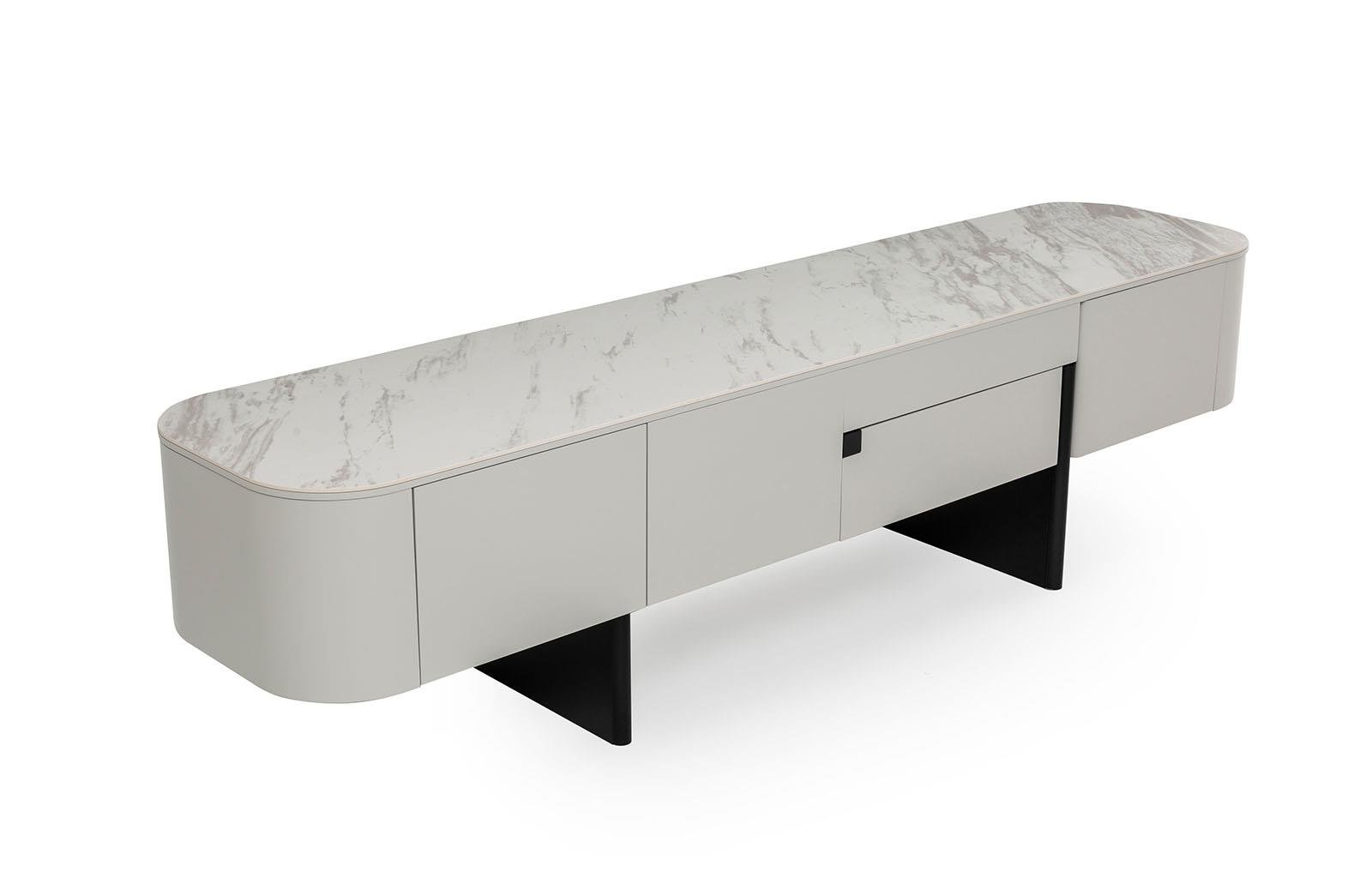 Riley Gri Tv Sehpası Porselen