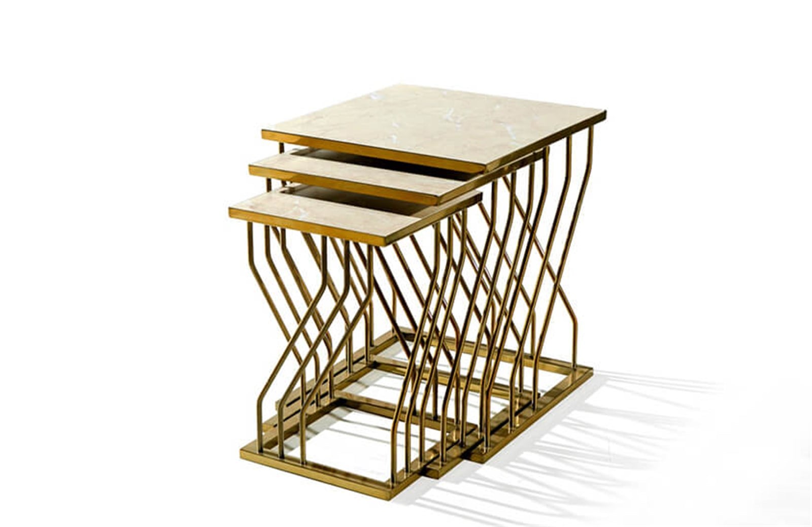 Strin Zigon Sehpa Nikel/Gold