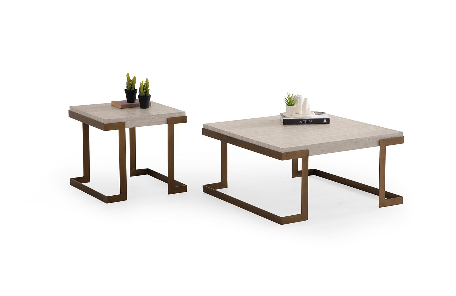 York Orta Sehpa Travertine