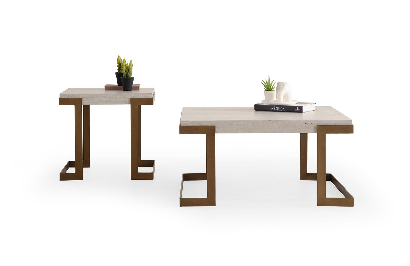 York Orta Sehpa Travertine